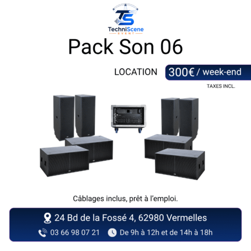 Pack son passif à louer - 4 enceintes Vibe 30 colonne, 4 caissons de basse RS 218 et rack d'amplification flight case - XXL Live