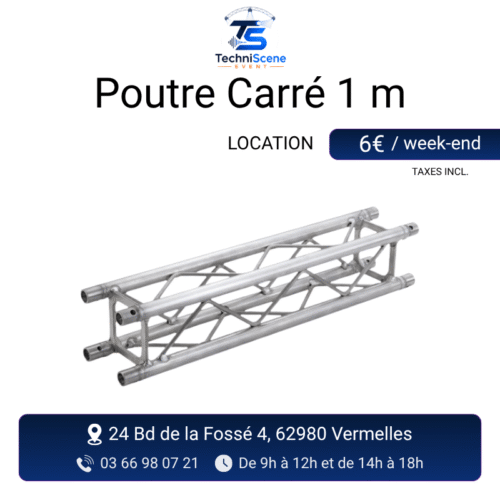 Location poutre truss carrée aluminium 1 m - élément de structure modulable pour grill et portique d'éclairage - XXL Live