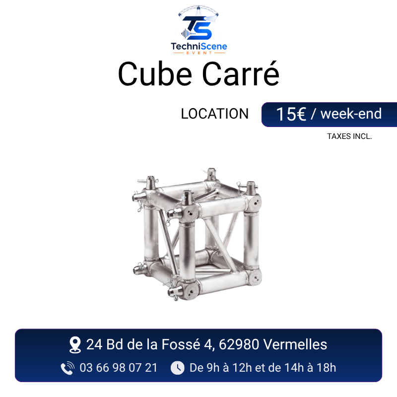 Location cube truss carré aluminium - connecteur multi-directions pour structure de grill et portique d'éclairage - XXL Live
