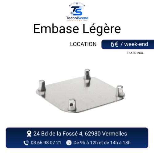 Location embase légère aluminium pour truss - pied de base pour structure de grill et portique d'éclairage - XXL Live