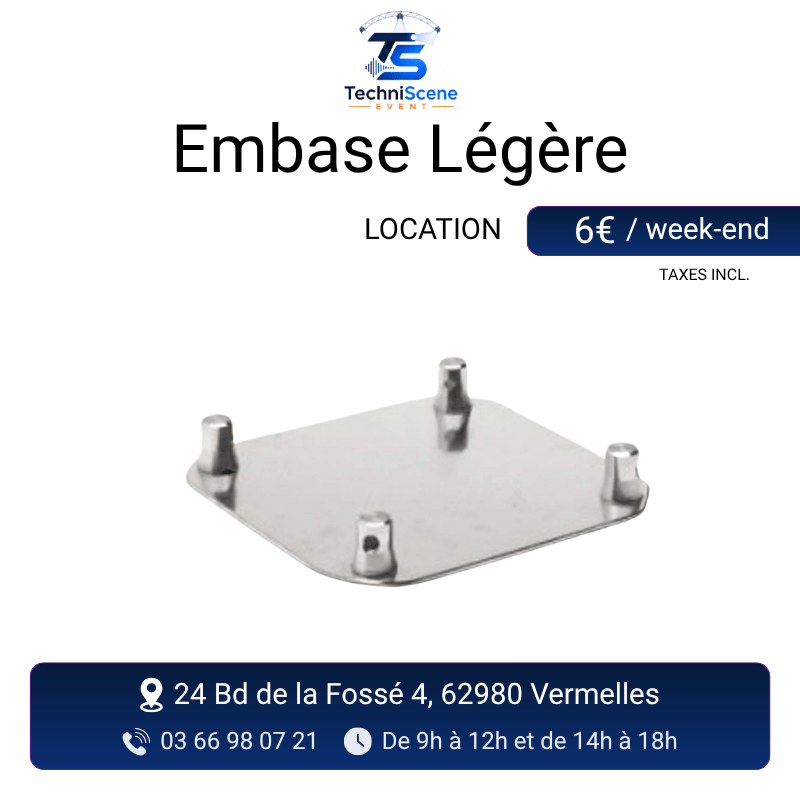 Location embase légère aluminium pour truss - pied de base pour structure de grill et portique d'éclairage - XXL Live