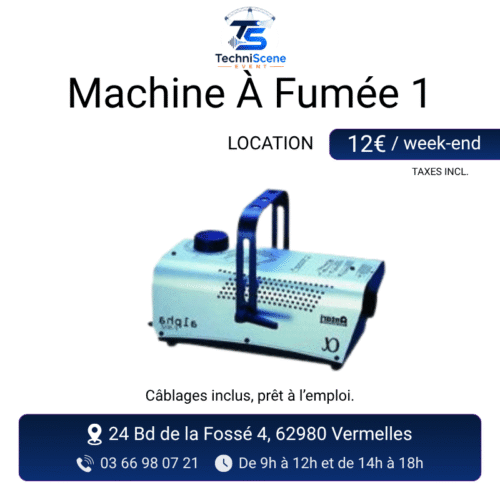 Location machine à fumée compacte entrée de gamme - effet fumée pour soirées et événements - XXL Live