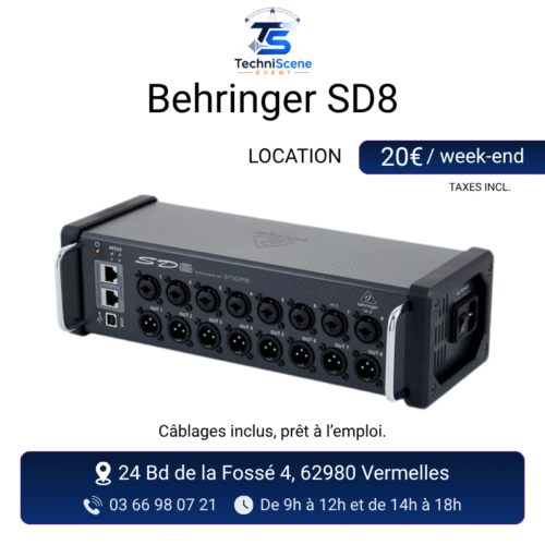 location stagebox Behringer SD8 événement