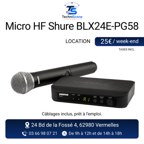 location micro sans fil Shure BLX24E événement