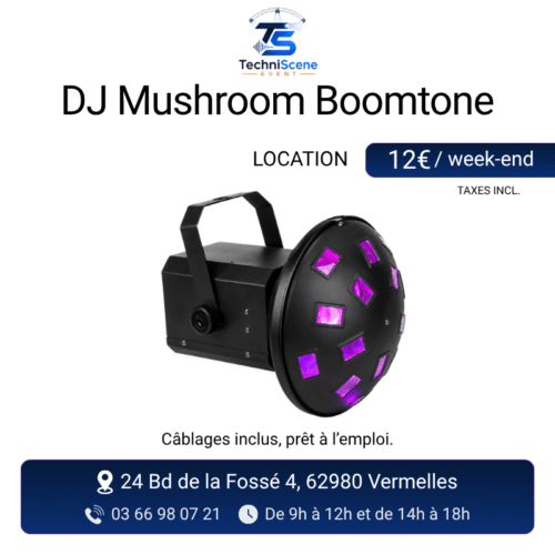 location effet LED mushroom événement