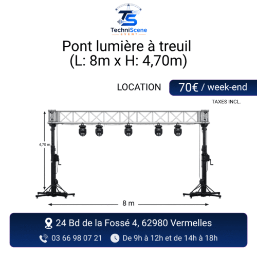 location pont lumière treuil 8m